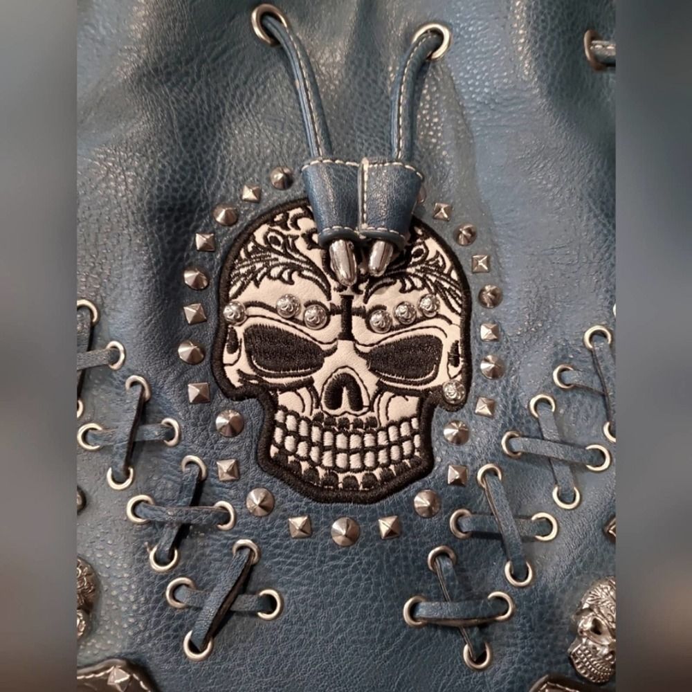 Sugar Skull Punk Art Rivet Studded Concealed Carry purse - Picture 2 of 7